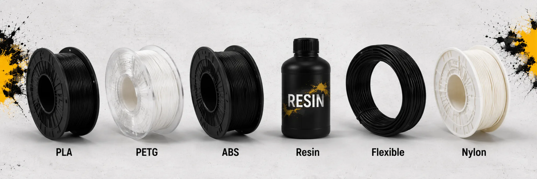 PLA PETG ABS resin flexible and nylon materials